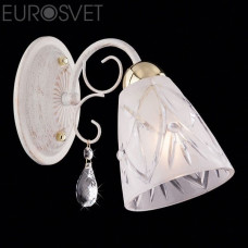 Бра Eurosvet 60001/1 белый с золотом/прозрачный хрусталь